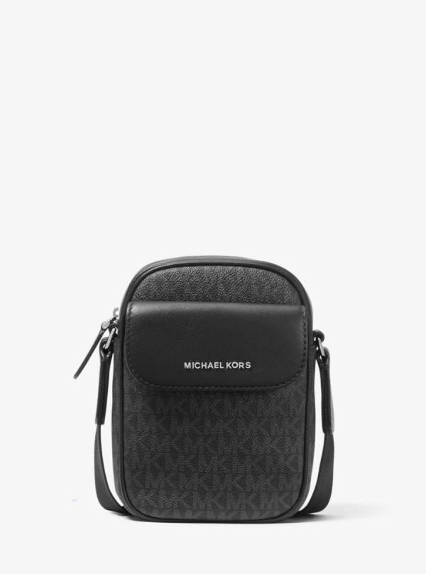 Panske Crossbody Kabelka Michael Kors Hudson Logo Smartphone Čierne - Tasky Michael Kors Slevy | PSJYM-5473